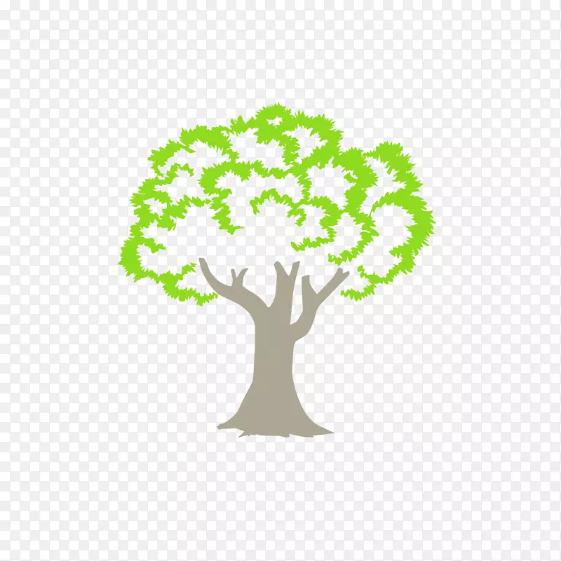 木本植物枝条-绿树