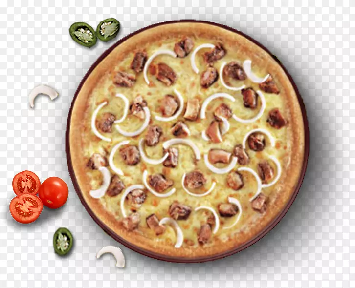 多米诺披萨，墨西哥菜，烧烤，鸡肉比萨，奶酪-非素食食品