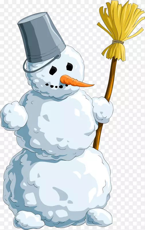 雪人扫帚夹艺术-雪人