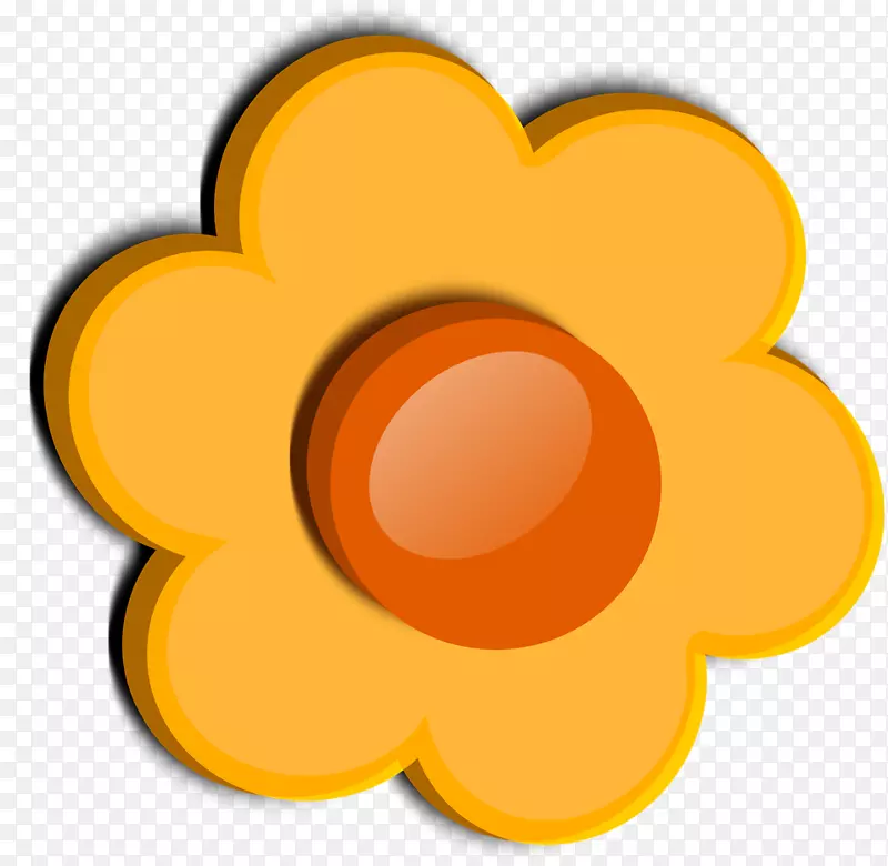 花卉剪贴画-橙色花