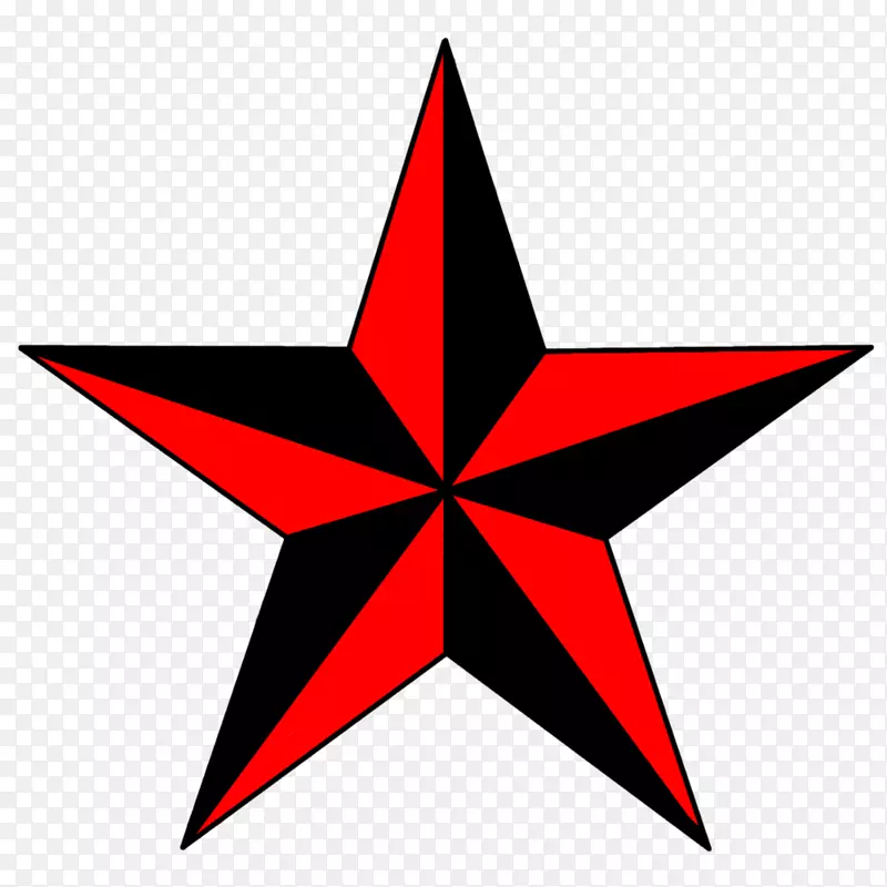 北加利福尼亚海星纹身北极星-红星