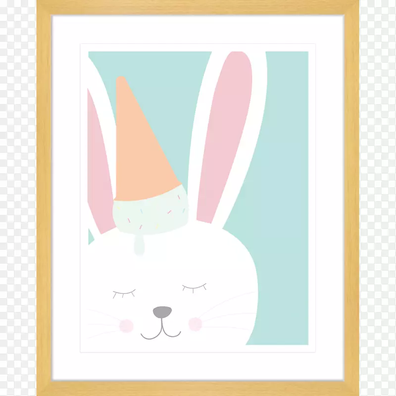 复活节兔子纸脊椎动物-水彩兔