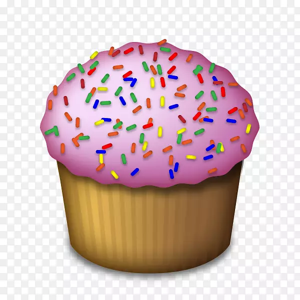 蛋糕糖霜和糖霜表情符号生日蛋糕-杯蛋糕