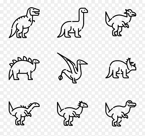 计算机图标恐龙封装的后记剪辑艺术恐龙