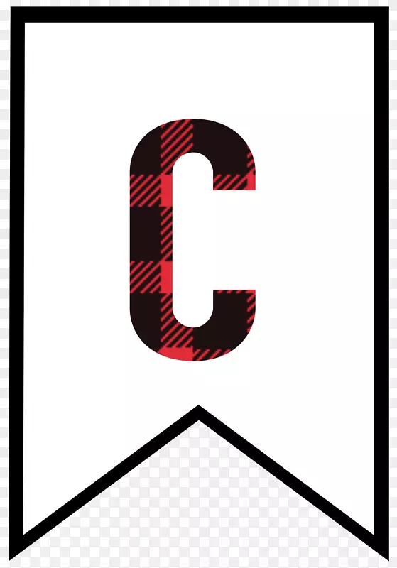 纸字母tartan横幅图案.字母c