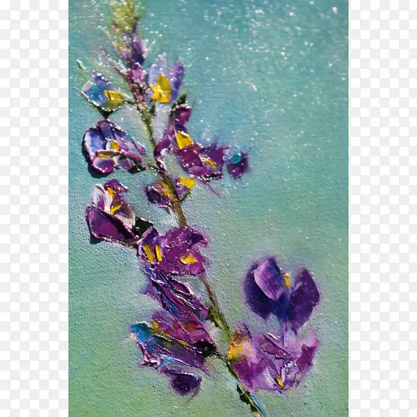 紫画紫罗兰英国薰衣草-紫色水彩花