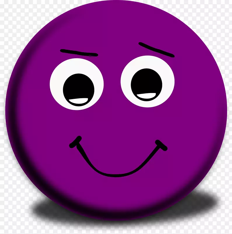 微笑表情紫色剪贴画-笑脸