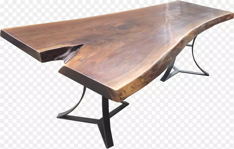 木质刺槐活边木材.木材桌