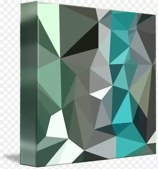 低聚几何抽象-绿色抽象