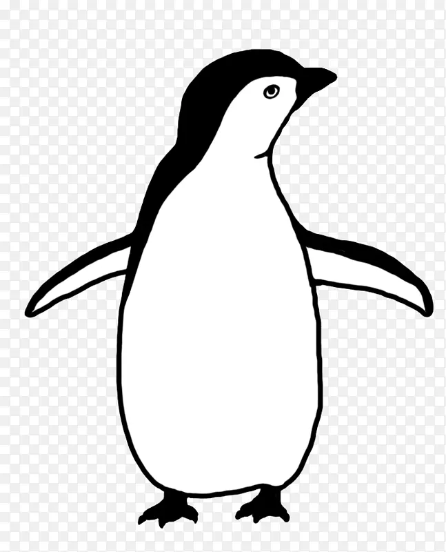 小企鹅黑白画片艺术-企鹅