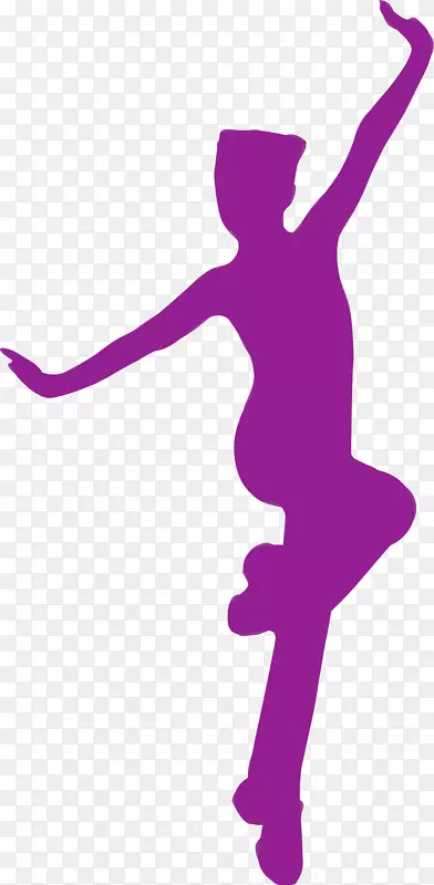 紫色剪影芭蕾舞蹈家剪贴画-剪影