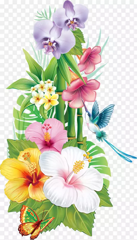 热带花卉绘画艺术-异国情调
