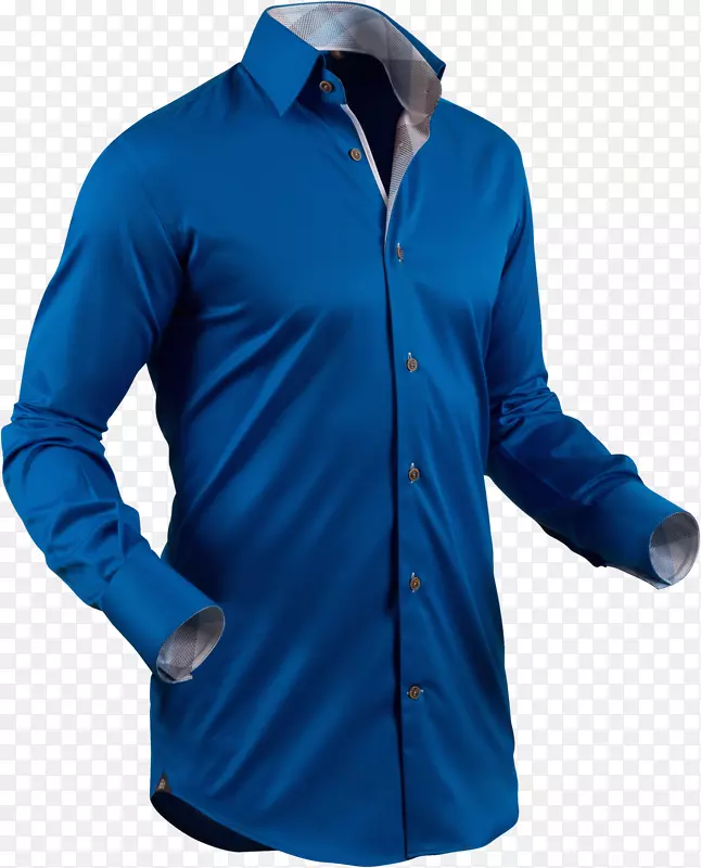 70年代袖子蓝色复古风格衬衫-登录按钮