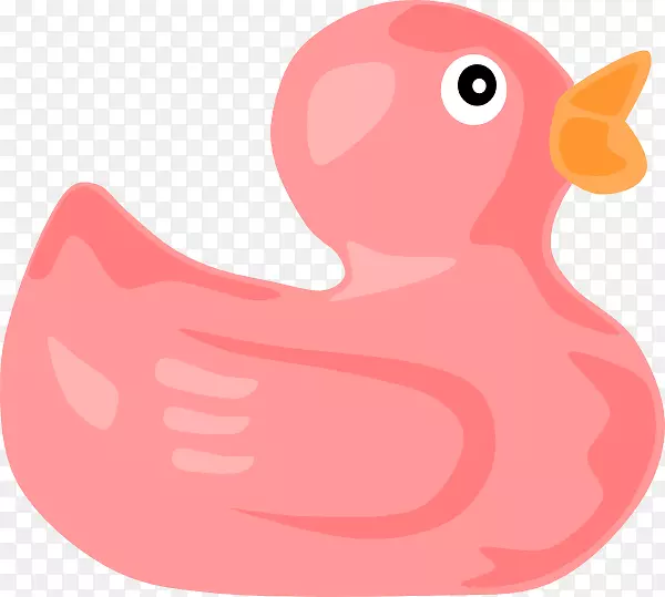 小鸭子粉红橡胶鸭夹艺术-粉红卡通