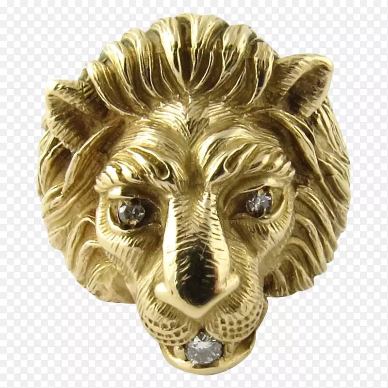金钻石狮子首饰-狮子头