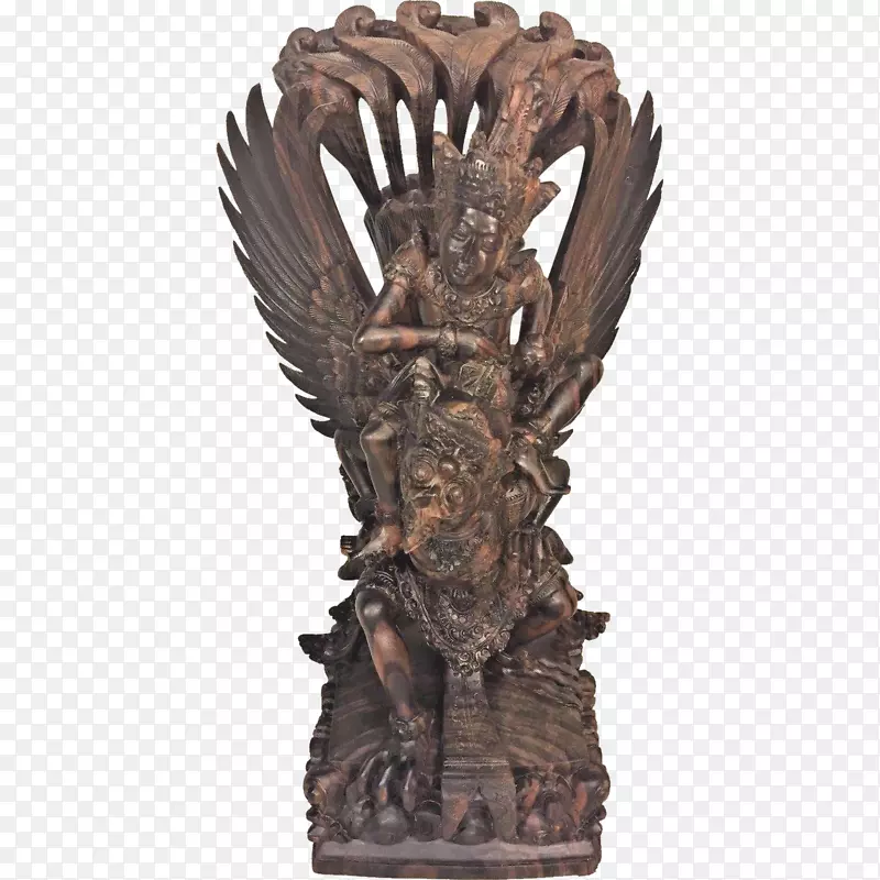 雕塑Njana Tilem画廊木雕Garuda Balinese人民-巴厘岛