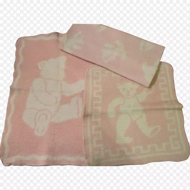 纺织亚麻布材料粉红毛毯