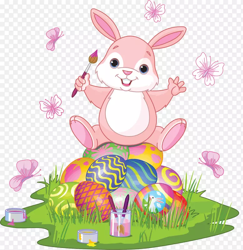 复活节兔子蛋夹艺术-兔子