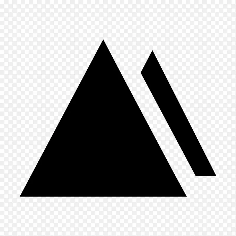 三角形黑白线单色金字塔