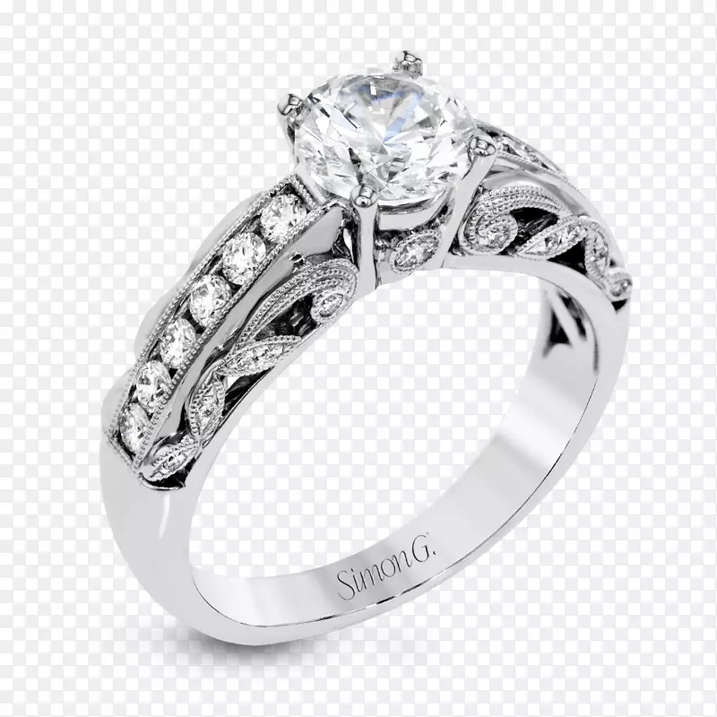 珠宝结婚戒指银宝石订婚戒指