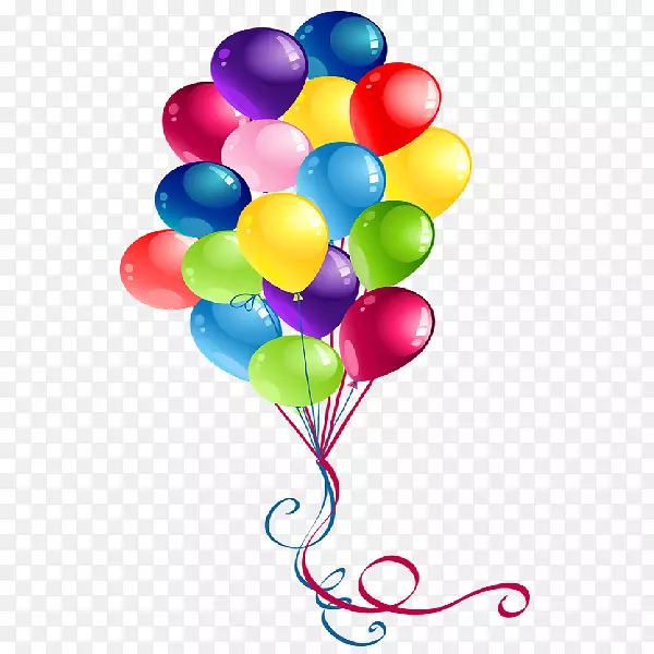 气球派对生日剪贴画-双喜