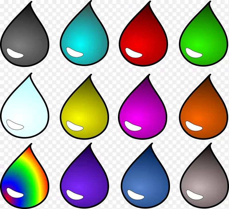 水计算机图标下降颜色剪辑艺术.颜色