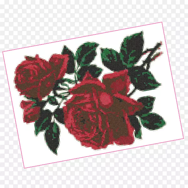 花园玫瑰花蔷薇科花卉设计.针法