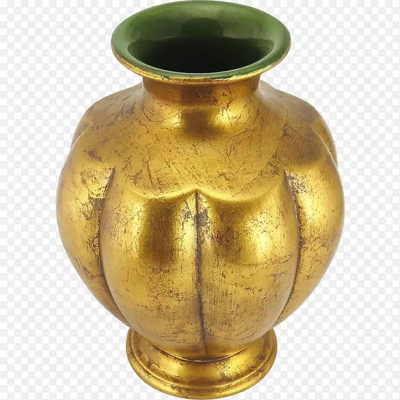 花瓶金叶陶瓷古董黄金