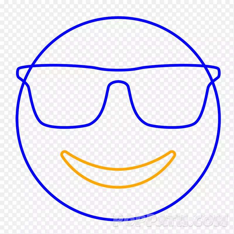 表情着色书画微笑.太阳镜表情符号