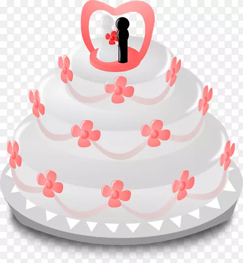 婚礼邀请函结婚蛋糕新郎剪贴画粉红蛋糕
