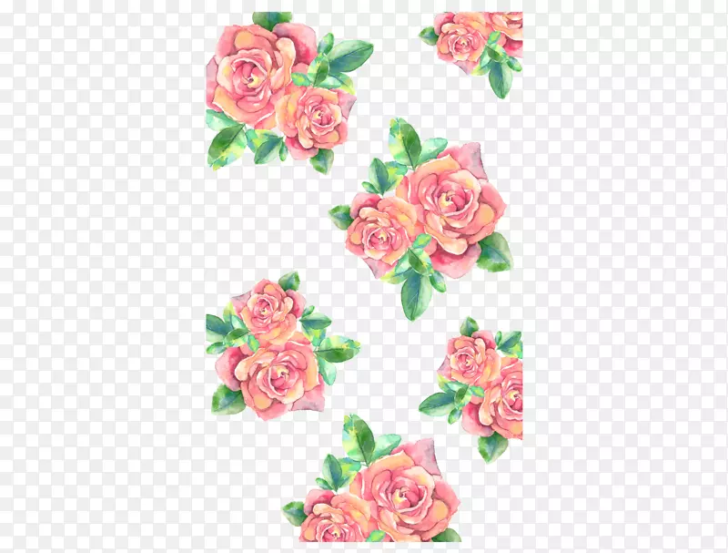 切花花园玫瑰花卉图案牡丹水彩