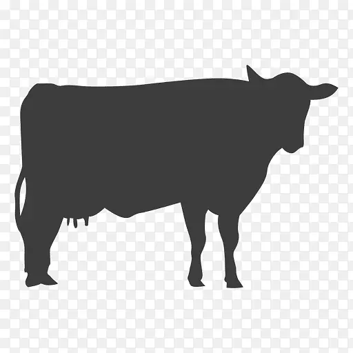 奶牛剪影牛家畜-奶牛