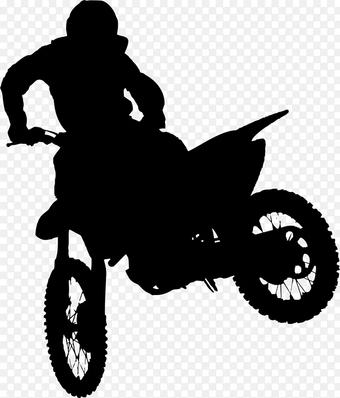 摩托十字剪影摩托车特技骑术剪贴画-摩托十字