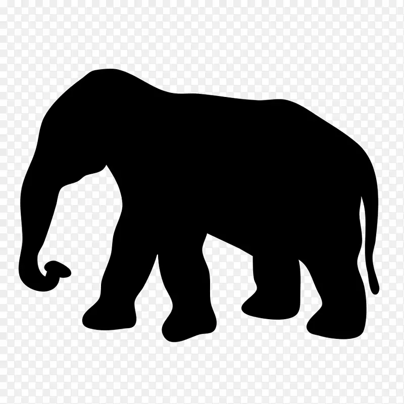 非洲象剪影剪贴画-大象主题