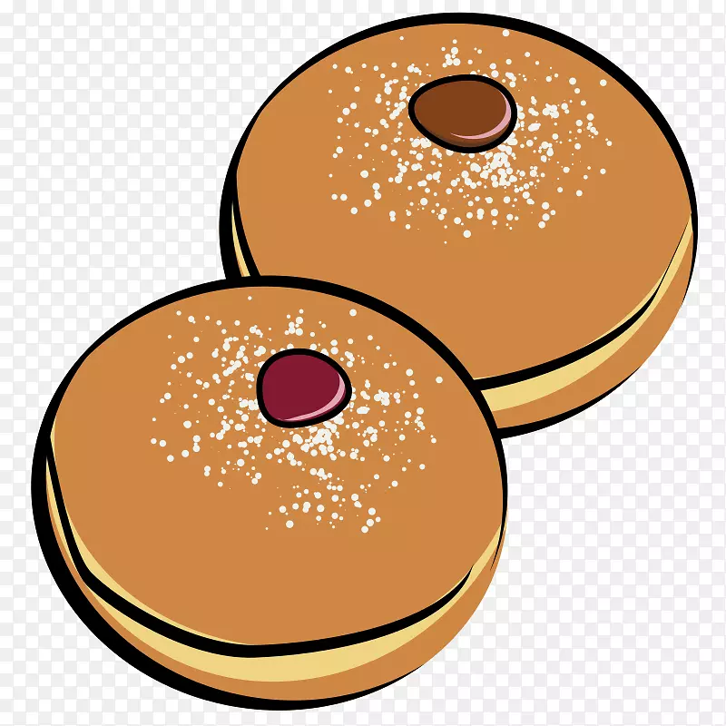 Sufganiyah甜甜圈，Hanukkah剪贴画-甜甜圈