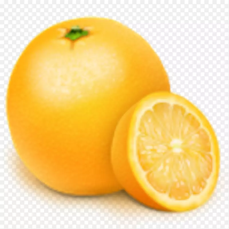 电脑图标橙色剪贴画-葡萄柚