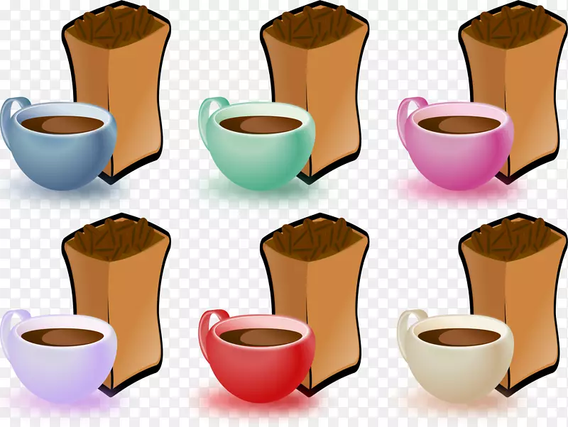 咖啡杯咖啡豆夹艺术咖啡豆