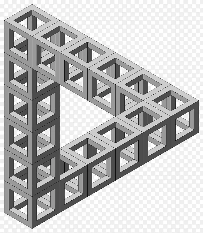 彭罗斯三角光学错觉不可能的物体剪贴画.三角图