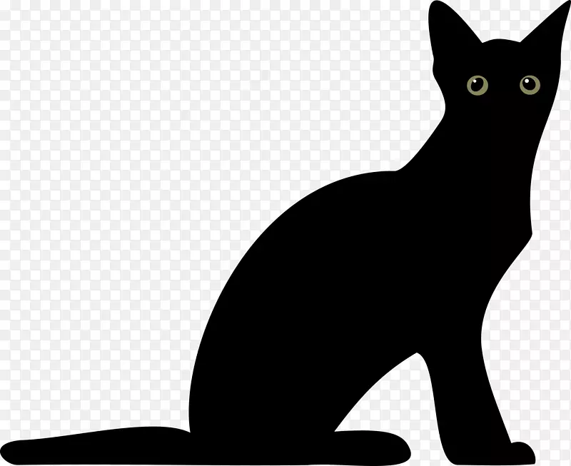 猫剪影剪贴画-黑猫