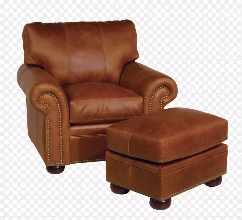 俱乐部椅，家具，脚垫，皮革脚凳