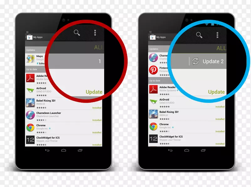 移动电话按钮手持设备android用户界面设计-更新按钮