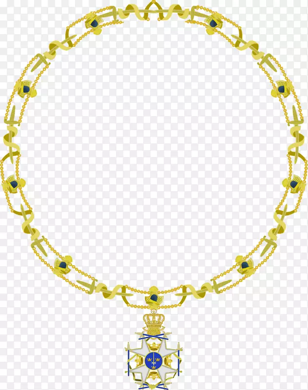 瑞典珠宝宝剑项链勋章-金链