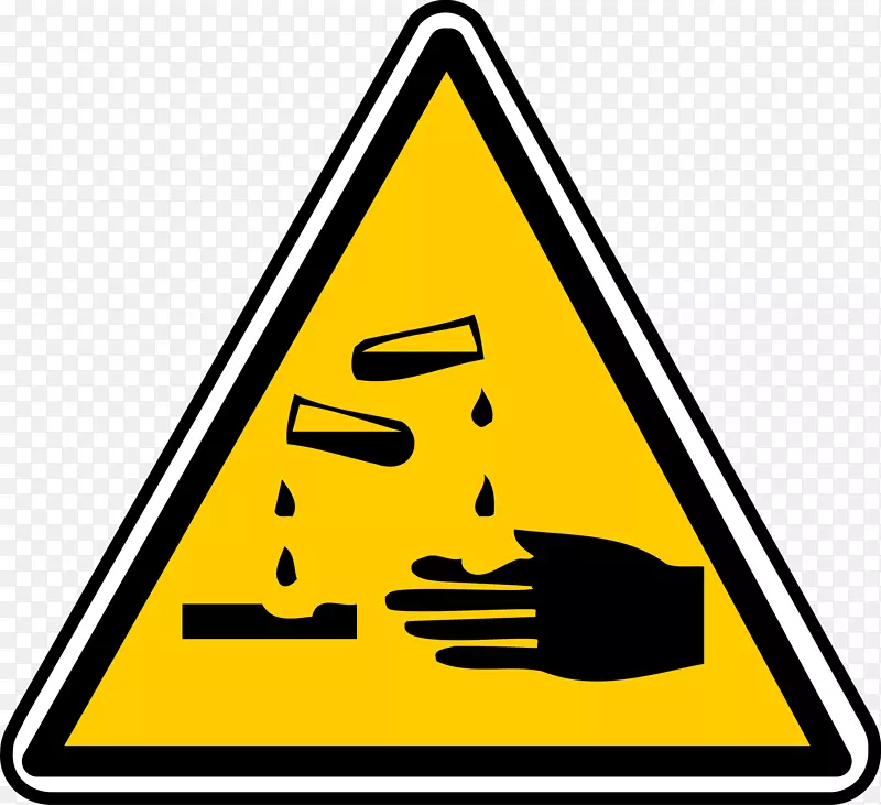 腐蚀性物质腐蚀危险符号酸性化学物质警告标志