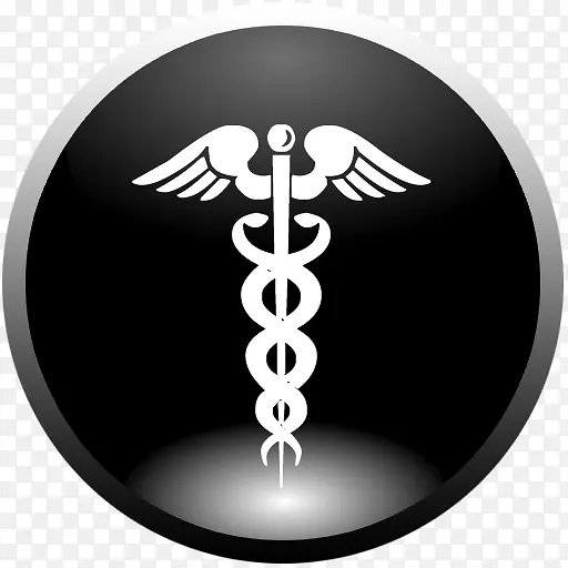 作为医学剪贴画的标志的赫尔墨斯？卡杜修斯的工作人员-药物。