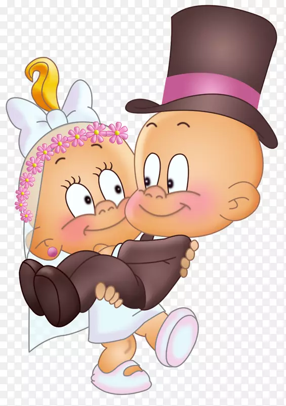 卡通儿童剪贴画-婚礼情侣