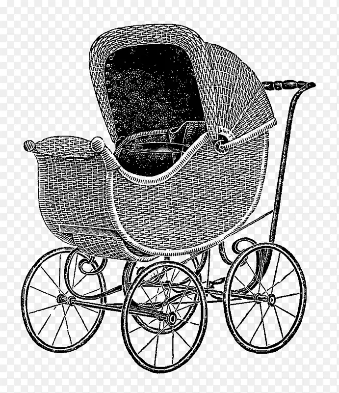 婴儿运输老式婴儿剪贴画-婴儿车