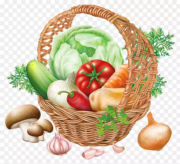 蔬菜水果剪贴画-菜篮子剪贴画