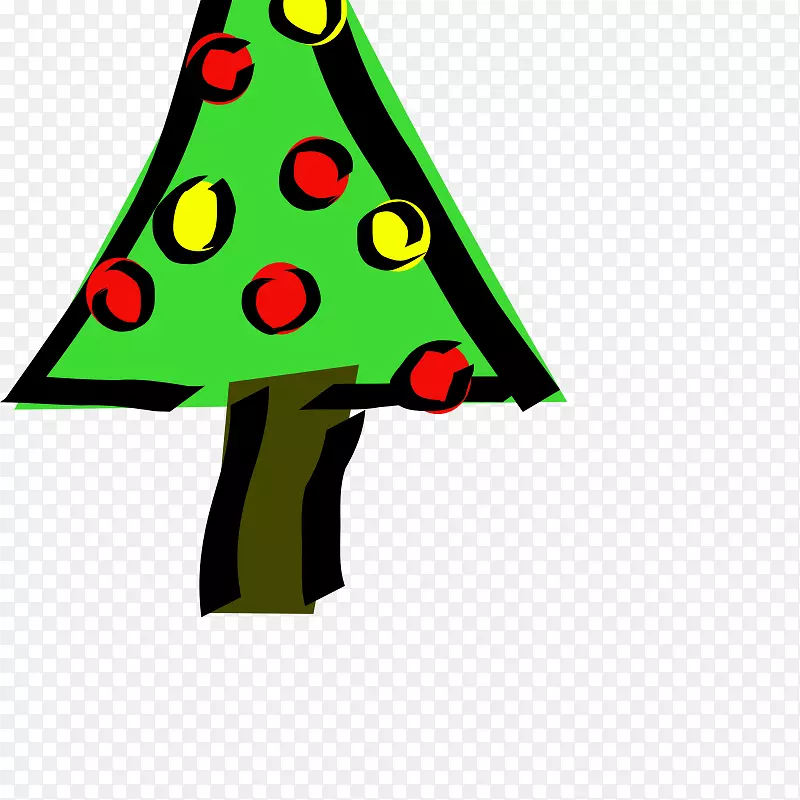 圣诞树剪贴画-圣诞树线条艺术