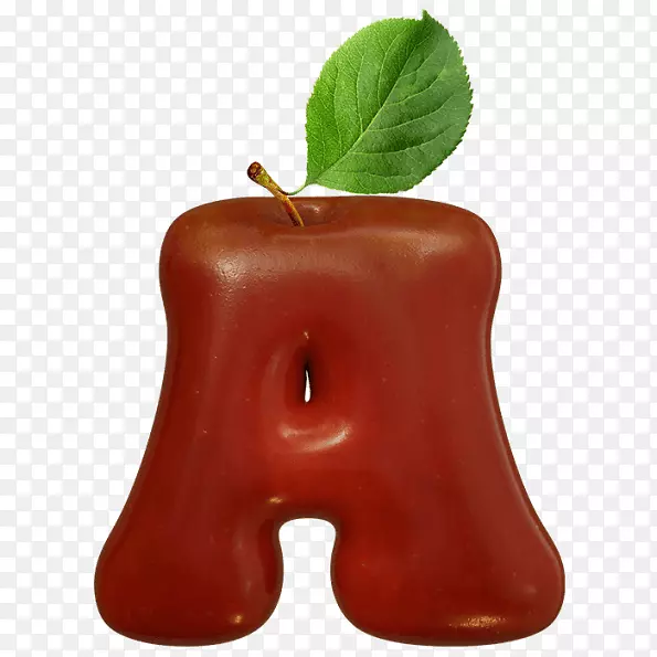 苹果高级排版水果字母字体红苹果