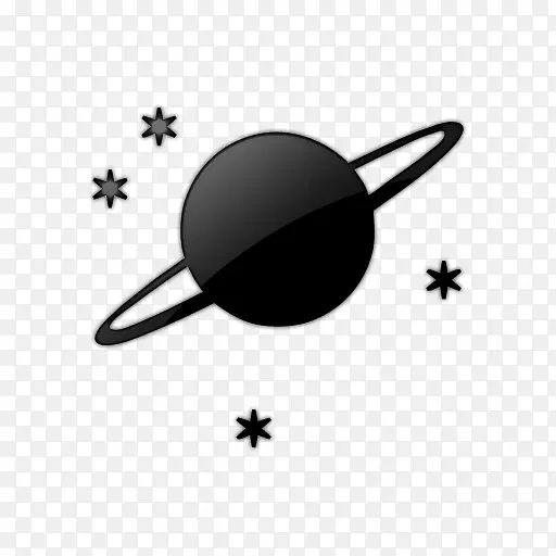 土星环系统行星剪贴画.黑色背景